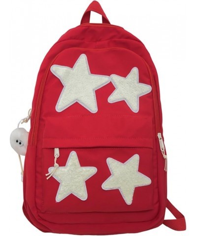 Kawaii Backpack with Cute Accessories Stars Y2K Aesthetic Backpack with Plush Pendenat Grunge 10-12 Daypack (Red) Red $29.96 ...