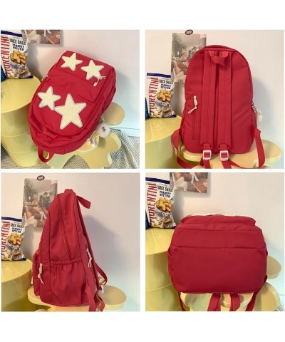 Kawaii Backpack with Cute Accessories Stars Y2K Aesthetic Backpack with Plush Pendenat Grunge 10-12 Daypack (Red) Red $29.96 ...