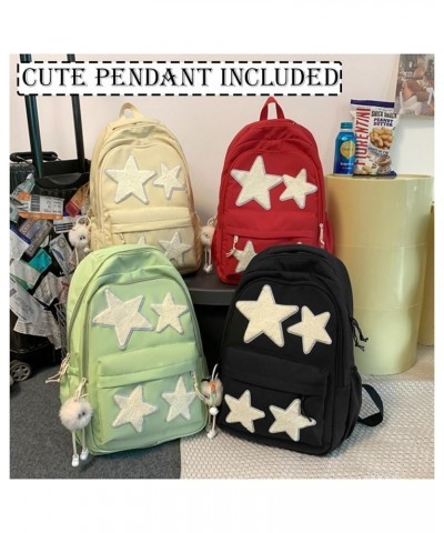 Kawaii Backpack with Cute Accessories Stars Y2K Aesthetic Backpack with Plush Pendenat Grunge 10-12 Daypack (Red) Red $29.96 ...