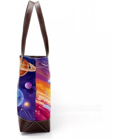 The Tote Bag For Women,Tote Bag With Zipper,Canvas Tote Bag,Bright Planets of Solar System Handbags $22.42 Totes