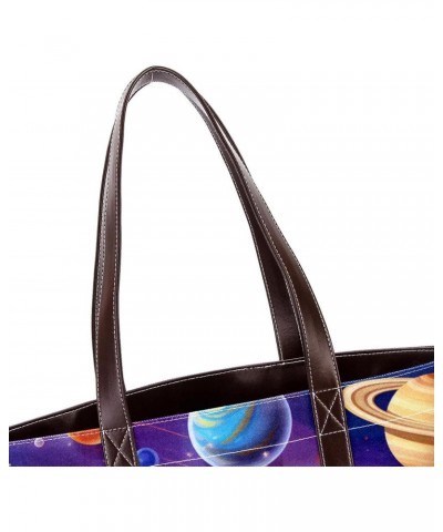 The Tote Bag For Women,Tote Bag With Zipper,Canvas Tote Bag,Bright Planets of Solar System Handbags $22.42 Totes