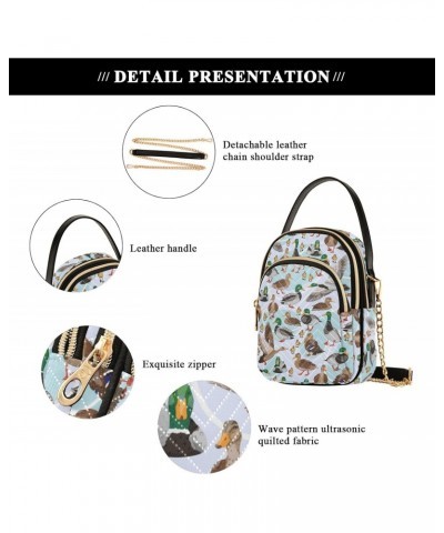 Mallard Ducks Crossbody Bags for Women Quilted Shoulder Bag Handbag with Chain Strap Trendy Cross Body Cell Phone Crossbody P...