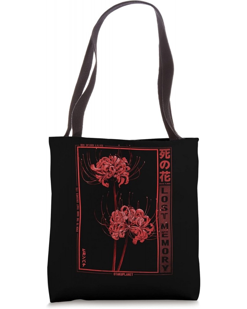 Japanese Spider Lily Soft Grunge Anime Aesthetic Flower Tote Bag $11.43 Totes