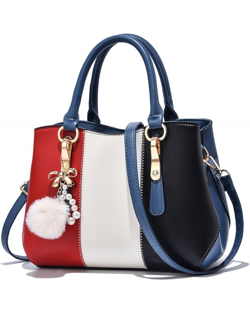 Women's handbag with large capacity shoulder and cross bag Blue $25.61 Totes