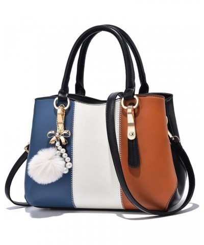 Women's handbag with large capacity shoulder and cross bag Blue $25.61 Totes