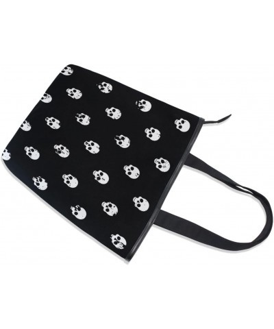 Tote Bag White Skulls Halloween Canvas Zippered Tote Handbag for Women with 2 Interior Pockets $11.72 Totes