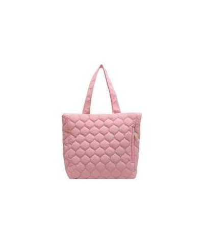 Women Quilted Causal Tote Bags Lightweight Sweet Cute Simple Shoulder Handbags Solid Hobo Pink $32.66 Totes