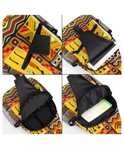 African Women Geometric Print Sling Crossbody Bag for Women Men, Sling Backpack Travel Hiking Casual Daypack Chest Bag Purse ...