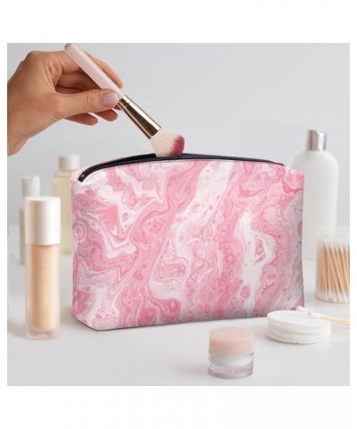 Women's Leather Clutch Purses Cell Phone Holder Card Keys Money Pouch Makeup Cases Pink Marble Texture $10.59 Evening Bags