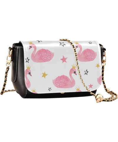 Swan Princess Star Crossbody bags for Women Small Crossbody Purses with Adjustable Strap Shoulder Handbags Wallet Purse for W...