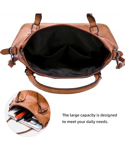 Tote Bag for Women Top Handle Handbag Large Capacity Shoulder Bag PU Leather Crossbody Bag Retro Satchel Purse Brown $23.00 S...