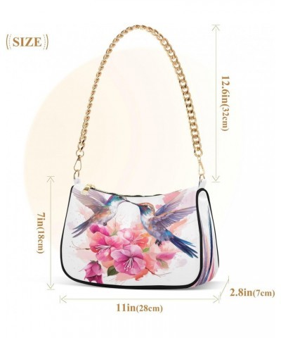 Shoulder Bags for Women Blue Birds Spring Pink Floral Hobo Tote Handbag Small Clutch Purse with Zipper Closure $15.80 Shoulde...