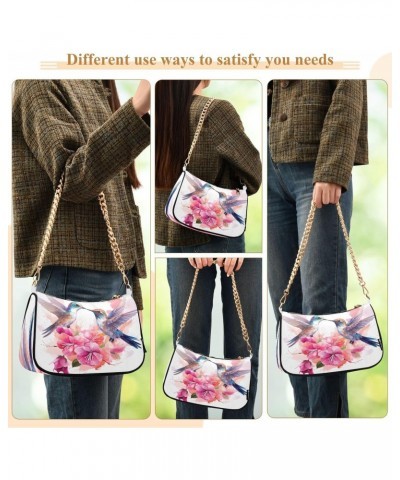 Shoulder Bags for Women Blue Birds Spring Pink Floral Hobo Tote Handbag Small Clutch Purse with Zipper Closure $15.80 Shoulde...