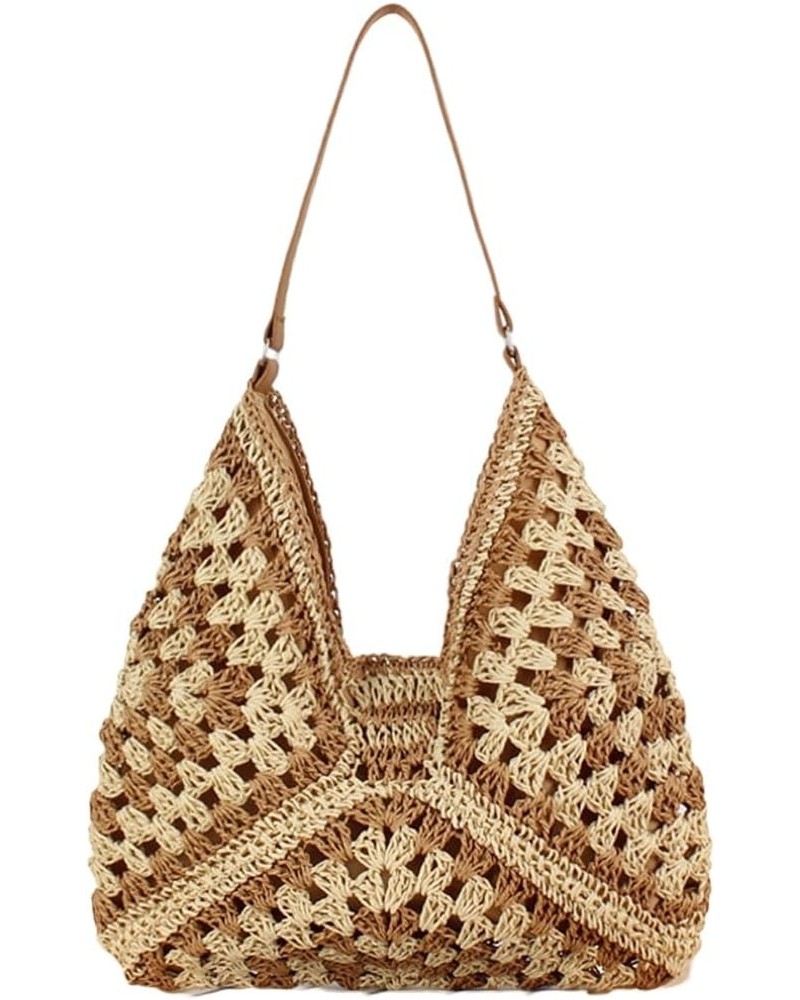 Straw Beach Bag for Women Versatile Straw Woven Bag Lightweight Shoulder Bag Summer Beach Bag for Vacation Travel Khaki $17.3...