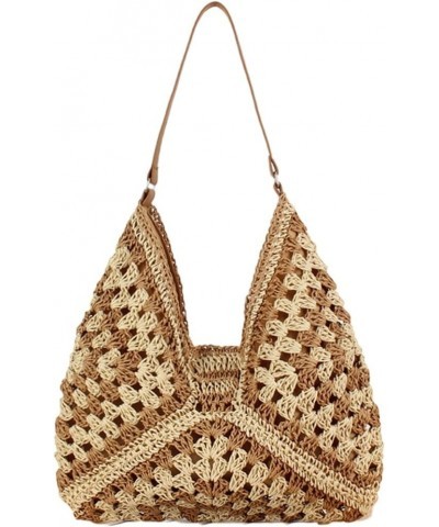 Straw Beach Bag for Women Versatile Straw Woven Bag Lightweight Shoulder Bag Summer Beach Bag for Vacation Travel Khaki $17.3...