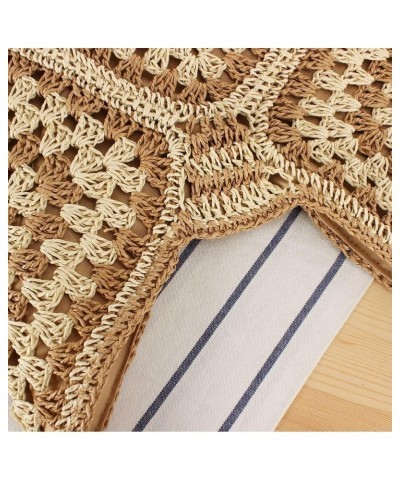 Straw Beach Bag for Women Versatile Straw Woven Bag Lightweight Shoulder Bag Summer Beach Bag for Vacation Travel Khaki $17.3...