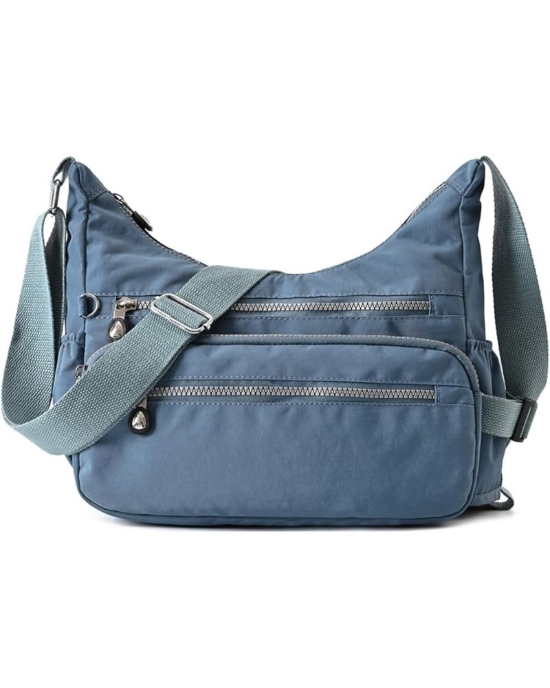 Crossbody Purse Bag Fabric Nylon Multi Pocket Tote Ladies Messenger Handbag 2-blue $13.12 Totes