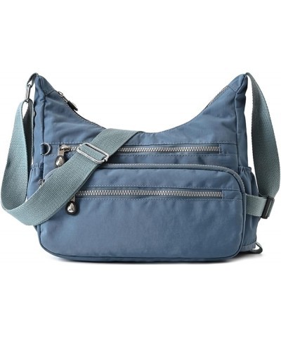 Crossbody Purse Bag Fabric Nylon Multi Pocket Tote Ladies Messenger Handbag 2-blue $13.12 Totes