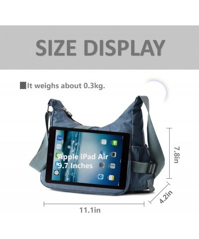 Crossbody Purse Bag Fabric Nylon Multi Pocket Tote Ladies Messenger Handbag 2-blue $13.12 Totes