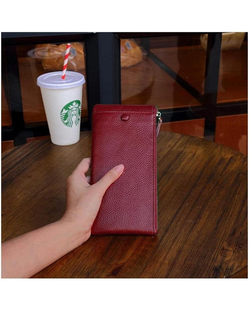 Wallets Slim Minimalist Billfold for Women Wallet Anti-Theft Brush Soft Leather Lady Long Classic Fashion Purses with Zipper ...