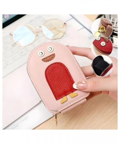 Cute Penguins PU Credit Card Coin Wallet, Small Leather Wallet Coin Purse Card Holder for Women Gifts for Birthday (4PCS) Pin...