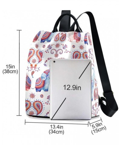 Backpack Purse for Women Fashion Travel Anti-theft Tribal Elephant Paisley Daypack Casual Shoulder Bag Medium Size $18.38 Bac...