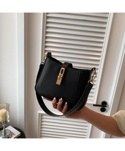 Shoulder Bag for Women Black Crossbody Bag Classic Purse Trendy Handbag with Zipper Closure and Adjustable Strap Black $10.12...