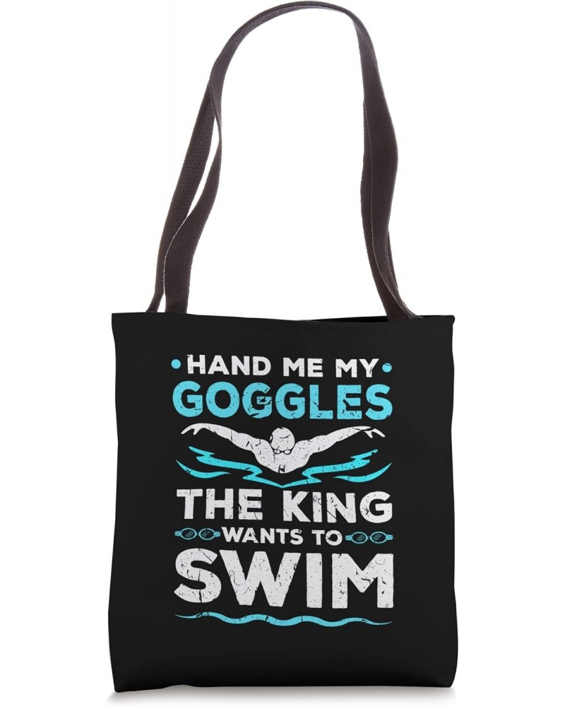 Swimming Googles Swimmer King Swim Tote Bag $17.10 Totes