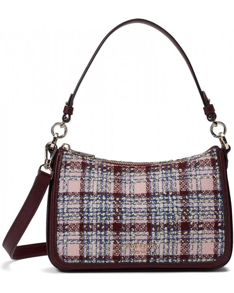 Hudson Tweed Fabric Medium Convertible Crossbody Dark Merlot Multi One Size $77.14 Crossbody Bags