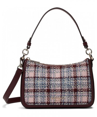 Hudson Tweed Fabric Medium Convertible Crossbody Dark Merlot Multi One Size $77.14 Crossbody Bags