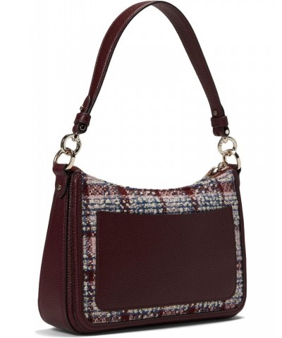 Hudson Tweed Fabric Medium Convertible Crossbody Dark Merlot Multi One Size $77.14 Crossbody Bags