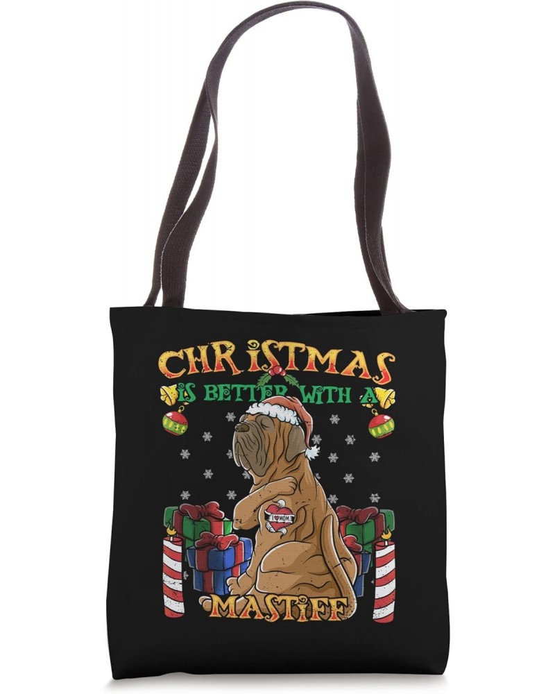 Christmas Is Better With A English Mastiff Santa Claus Dog Tote Bag $10.12 Totes