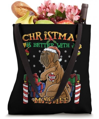 Christmas Is Better With A English Mastiff Santa Claus Dog Tote Bag $10.12 Totes