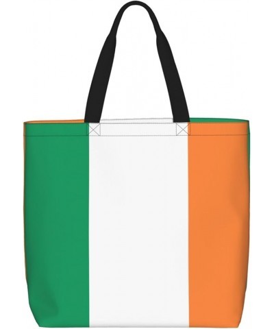 Japanese Flag Print Stylish Canvas Tote Bag,Casual Tote'S Handbag Big Capacity Shoulder Bag, For Shopping, Work Irish Flag $1...