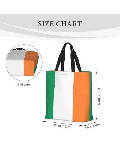 Japanese Flag Print Stylish Canvas Tote Bag,Casual Tote'S Handbag Big Capacity Shoulder Bag, For Shopping, Work Irish Flag $1...