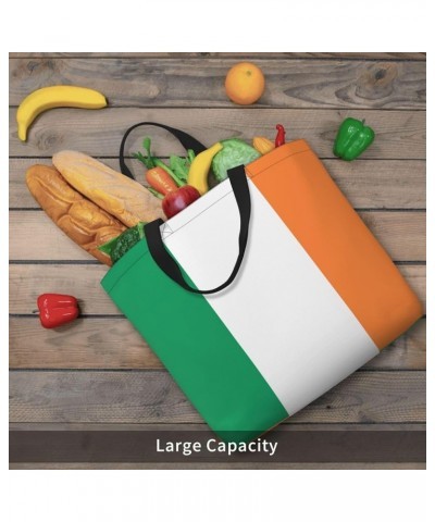 Japanese Flag Print Stylish Canvas Tote Bag,Casual Tote'S Handbag Big Capacity Shoulder Bag, For Shopping, Work Irish Flag $1...