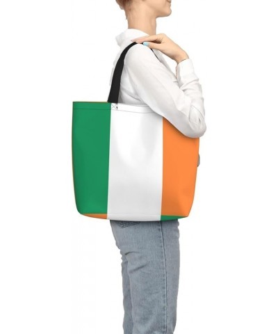 Japanese Flag Print Stylish Canvas Tote Bag,Casual Tote'S Handbag Big Capacity Shoulder Bag, For Shopping, Work Irish Flag $1...