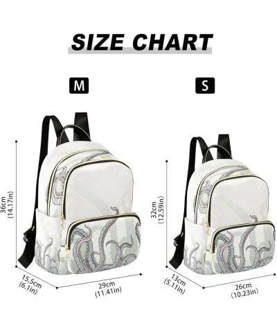 Backpack Purse for Women Drawing Of Tentacles, Mini Fashion Backpack Octopus Lightweight Casual Daypack Shoulder Bag Travel B...