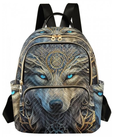 Women's Medium Fashion Backpack Tribal Style Wolf Print Ladies Travel Daypack Aesthetic Shoulder Bag 10.2×5.1×12.5 IN $20.87 ...