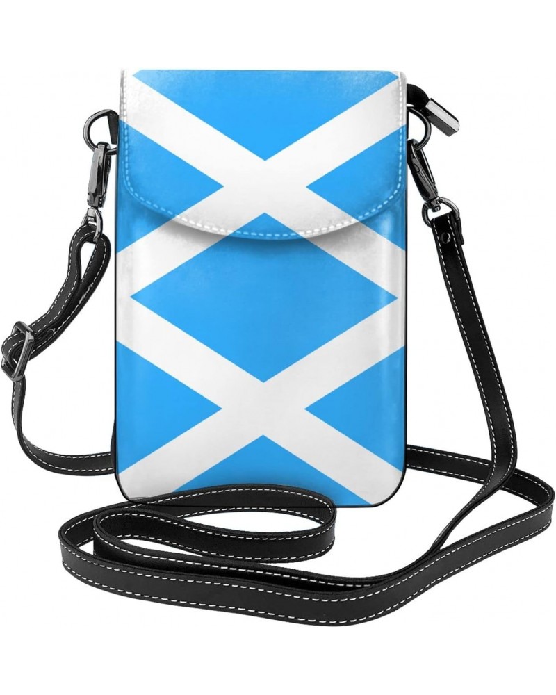 Flag Of Scotland Small Crossbody Bag Cell Phone Pouch For Women Wallet Bag Coin Purse $17.63 Crossbody Bags