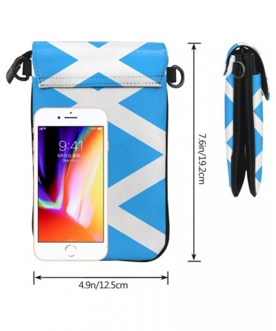 Flag Of Scotland Small Crossbody Bag Cell Phone Pouch For Women Wallet Bag Coin Purse $17.63 Crossbody Bags