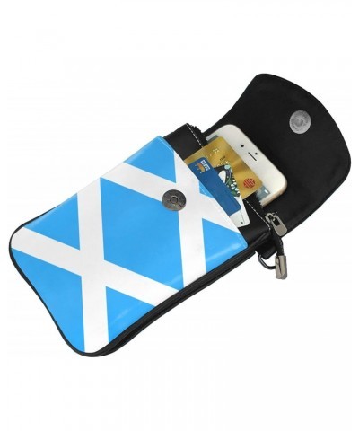 Flag Of Scotland Small Crossbody Bag Cell Phone Pouch For Women Wallet Bag Coin Purse $17.63 Crossbody Bags