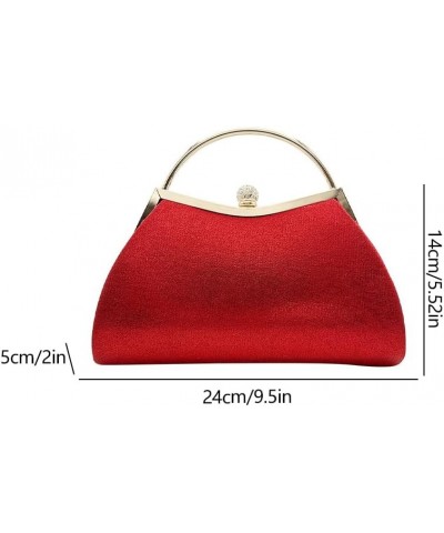 Chain Rhinestone Cocktail Party Bag Women Evening Clutch Bag Pleated Fashion Elegant Messenger Bags Red $11.95 Evening Bags