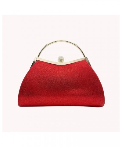 Chain Rhinestone Cocktail Party Bag Women Evening Clutch Bag Pleated Fashion Elegant Messenger Bags Red $11.95 Evening Bags