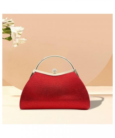 Chain Rhinestone Cocktail Party Bag Women Evening Clutch Bag Pleated Fashion Elegant Messenger Bags Red $11.95 Evening Bags