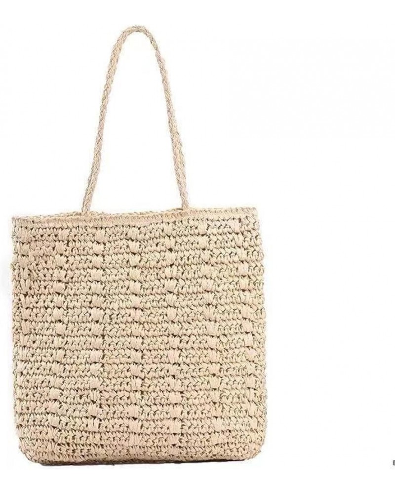 Ladies Summer Beach Handbag Rattan Straw Handmade Large Capacity Handbag Women's Bohemian Travel Shoulder Bag Beige $31.89 Sh...