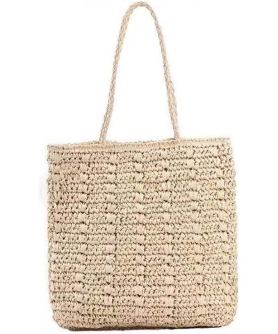 Ladies Summer Beach Handbag Rattan Straw Handmade Large Capacity Handbag Women's Bohemian Travel Shoulder Bag Beige $31.89 Sh...