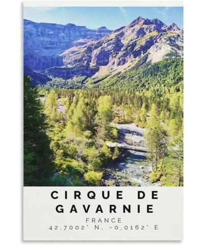 Cirque De Gavarnie Poster Colorful Print, Cirque De Gavarnie Wall Art, Cirque De Gavarnie Gift Trave Canvas Art Poster And Wa...