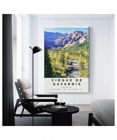 Cirque De Gavarnie Poster Colorful Print, Cirque De Gavarnie Wall Art, Cirque De Gavarnie Gift Trave Canvas Art Poster And Wa...