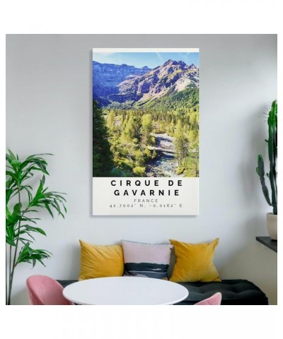 Cirque De Gavarnie Poster Colorful Print, Cirque De Gavarnie Wall Art, Cirque De Gavarnie Gift Trave Canvas Art Poster And Wa...